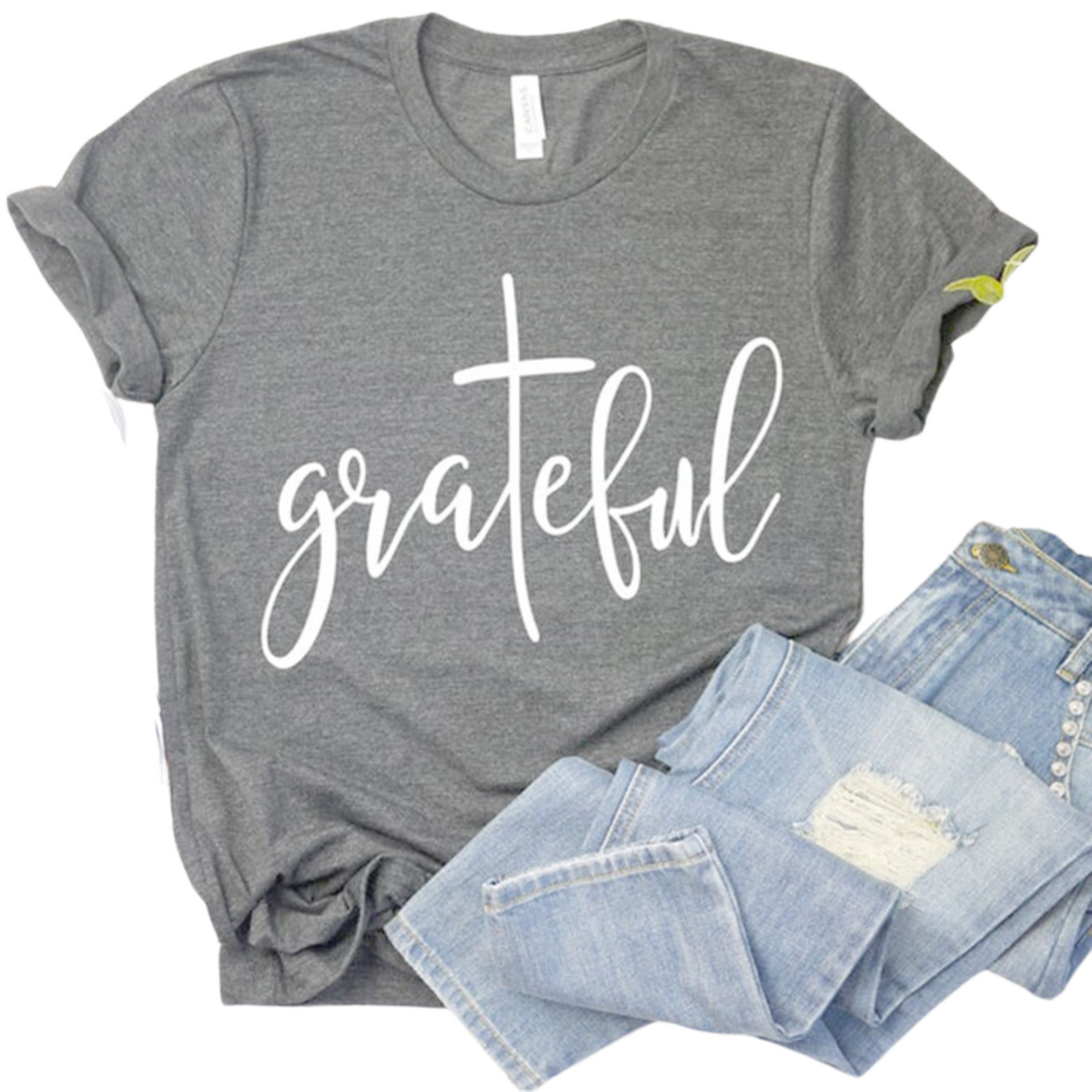 "Grateful" Women's Cotton T-shirt | Celebrate Gratitude | Perfect for Thanksgiving