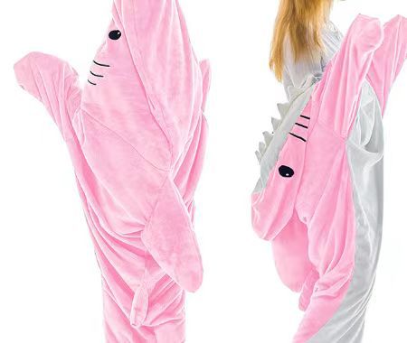 Pink Shark Blanket Onesie - Super Soft