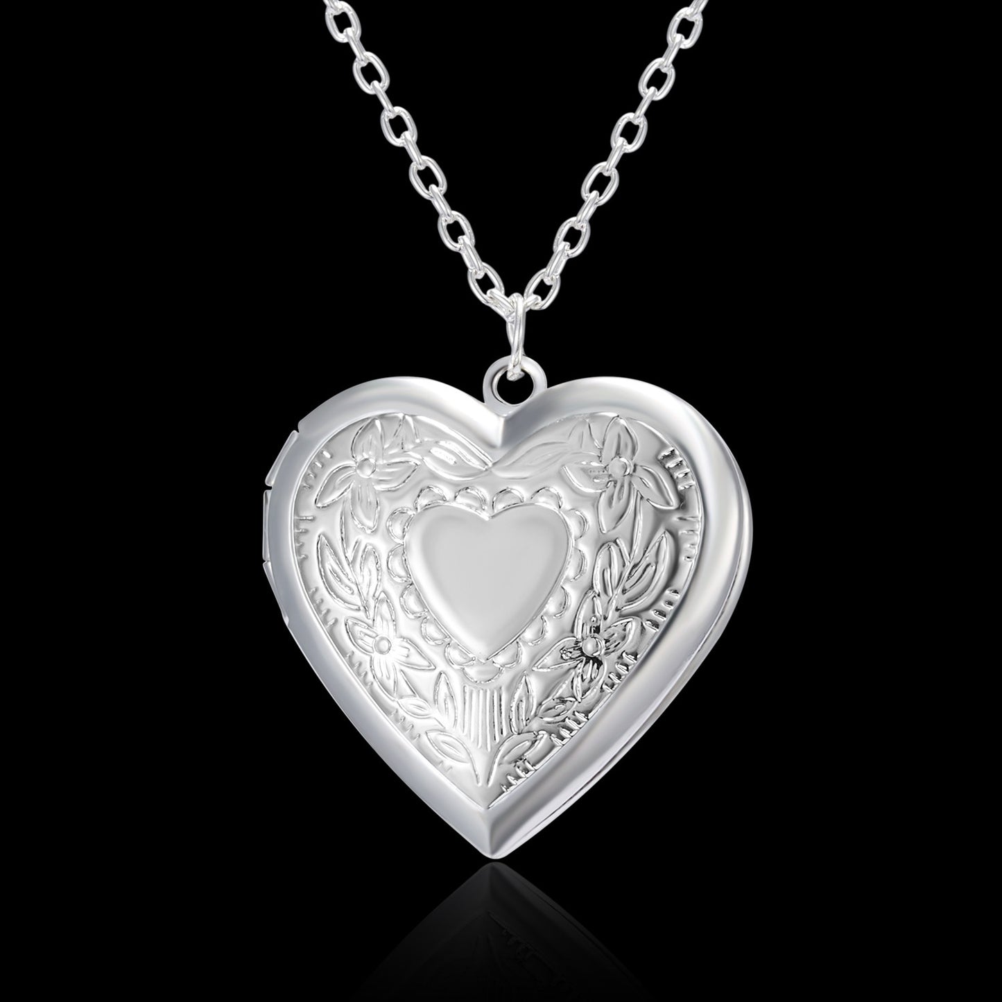 Heart-shaped Photo Frame Locket and Necklace