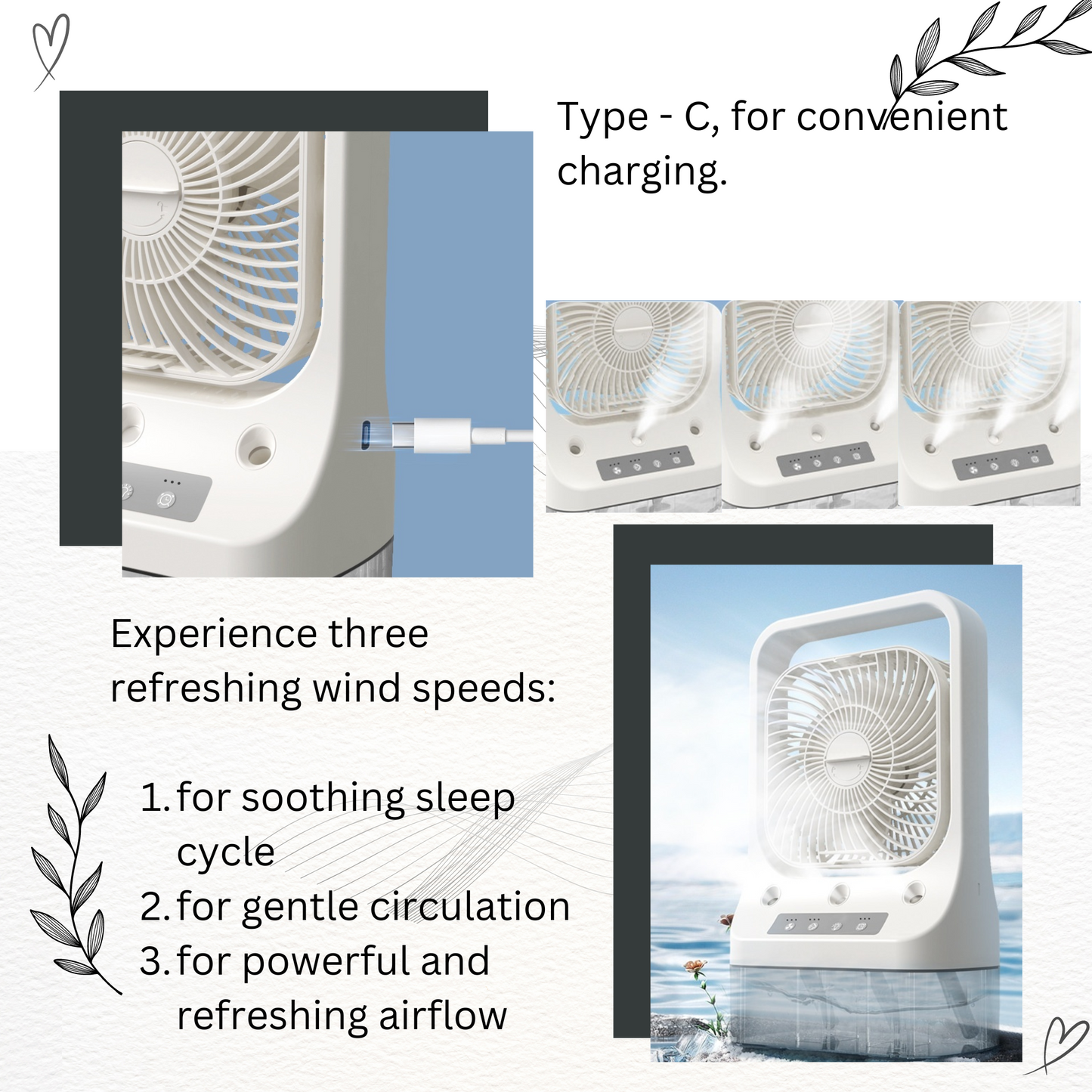 Cooling Fan: USB Rechargeable, Adjustable Head, and Low Noise Air Cooler"