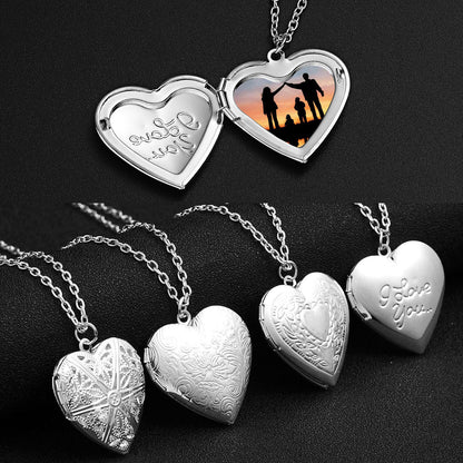 Heart-shaped Photo Frame Locket and Necklace